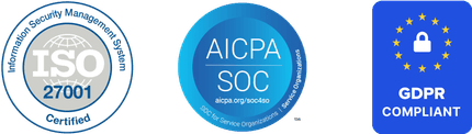 ISO 27001 Certified, AICPA SOC, and GDPR Compliant