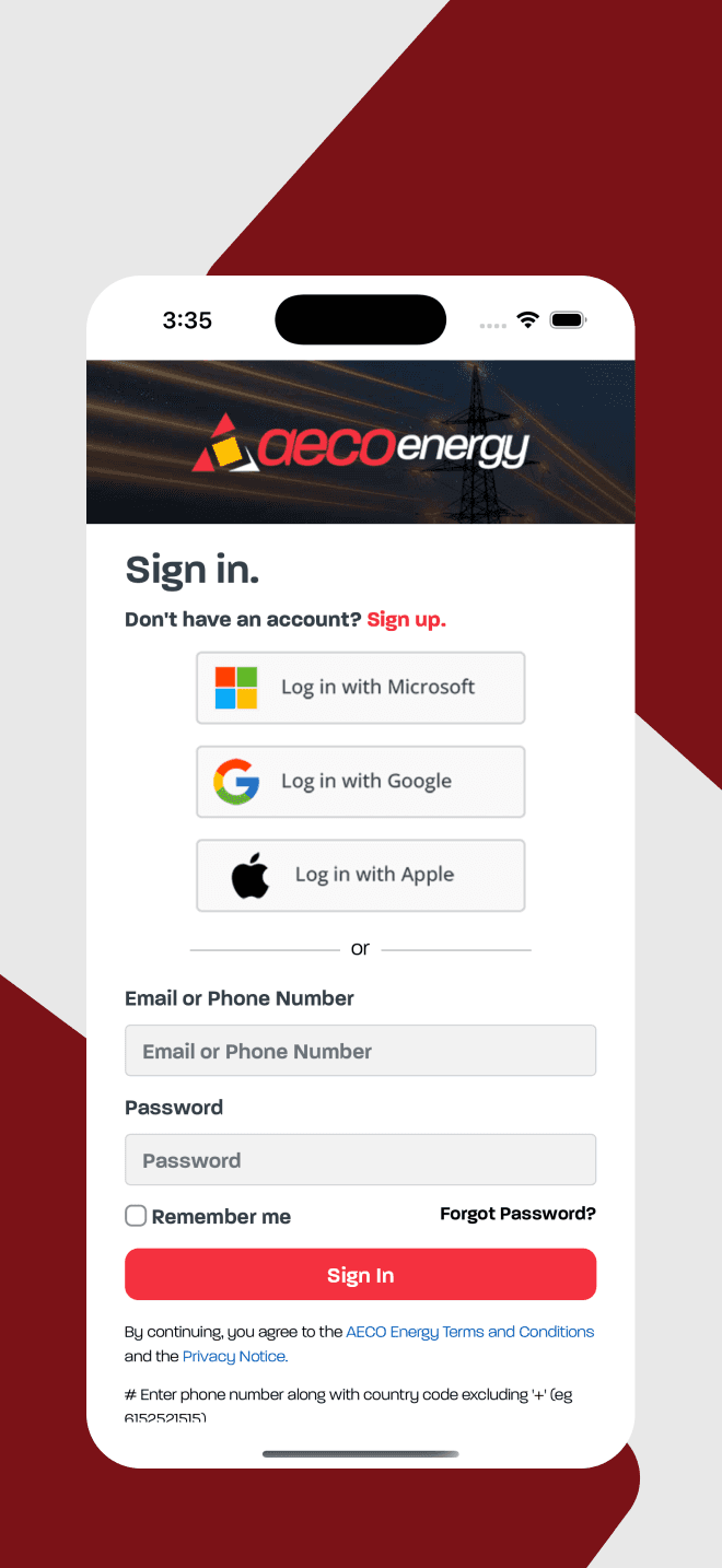 Aeco Energy Mobile App
